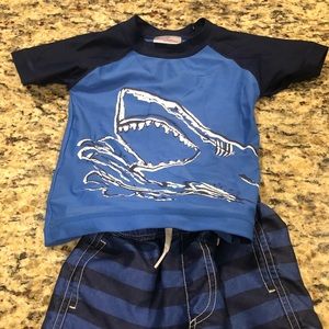 Sunblock rash guard shirt with sunblock shorts